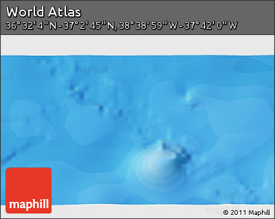 Political 3D Map of the Area around 36° 47' 25" N, 38° 10' 29" W