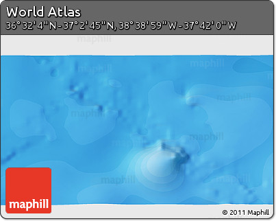 Political 3D Map of the Area around 36° 47' 25" N, 38° 10' 29" W