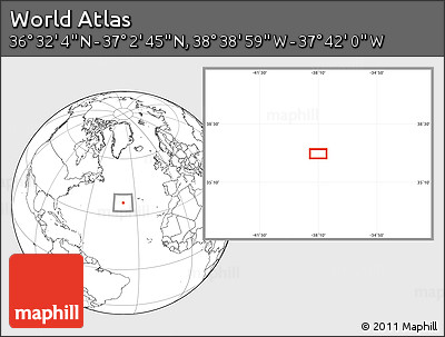 Blank Location Map of the Area around 36° 47' 25" N, 38° 10' 29" W