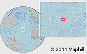 Gray Location Map of the area around 36° 47' 25" N, 38° 10' 29" W, hill shading