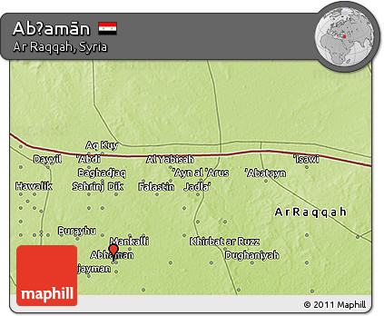 Physical 3D Map of Abḩamān
