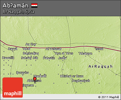 Physical 3D Map of Abḩamān