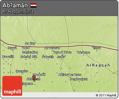 Physical 3D Map of Abḩamān