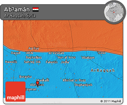 Political 3D Map of Abḩamān
