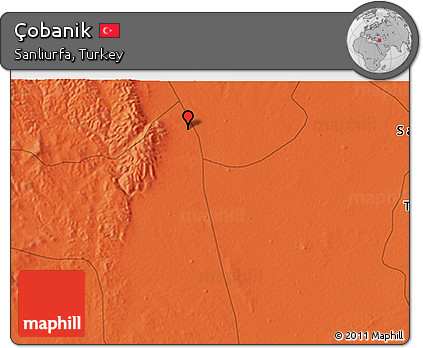 Political 3D Map of Çobanik