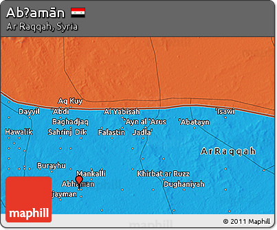 Political 3D Map of Abḩamān