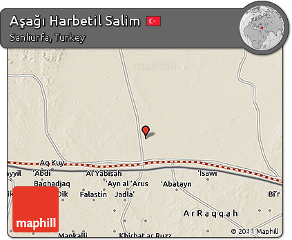 Shaded Relief 3D Map of Aşağı Harbetil Salim