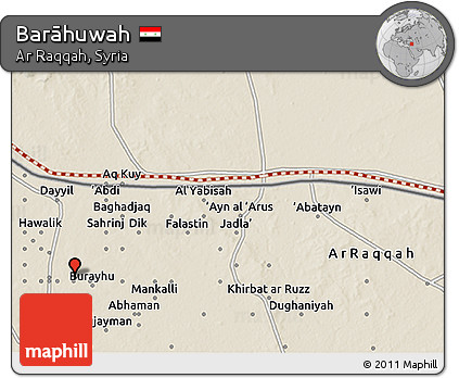 Shaded Relief 3D Map of Barāhuwah