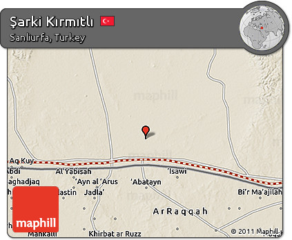 Shaded Relief 3D Map of Şarki Kırmıtlı