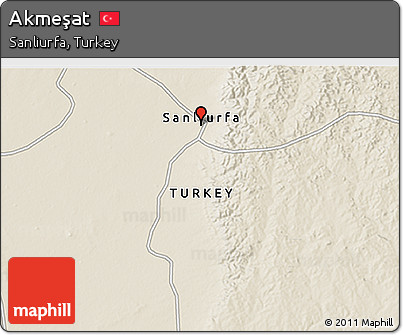 Shaded Relief 3D Map of Akmeşat