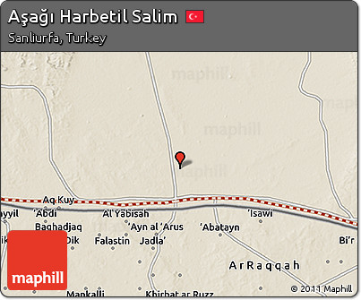 Shaded Relief 3D Map of Aşağı Harbetil Salim