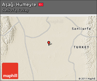 Shaded Relief 3D Map of Aşağı Hümeyre