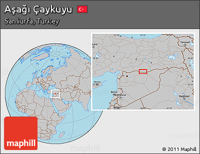 Gray Location Map of Aşağı Çaykuyu