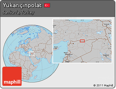 Gray Location Map of Yukarıçinpolat