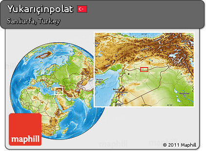 Physical Location Map of Yukarıçinpolat