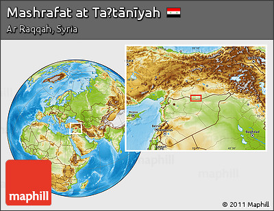Physical Location Map of Mashrafat At Taḩtānīyah