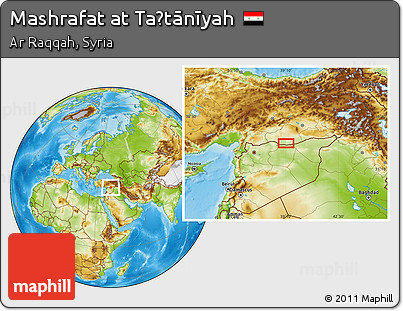 Physical Location Map of Mashrafat At Taḩtānīyah