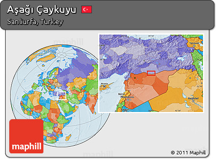 Political Location Map of Aşağı Çaykuyu