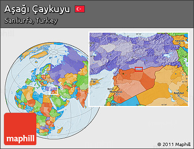 Political Location Map of Aşağı Çaykuyu