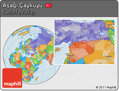Political Location Map of Aşağı Çaykuyu