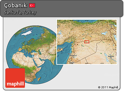 Satellite Location Map of Çobanik