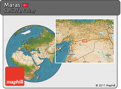 Satellite Location Map of Maras