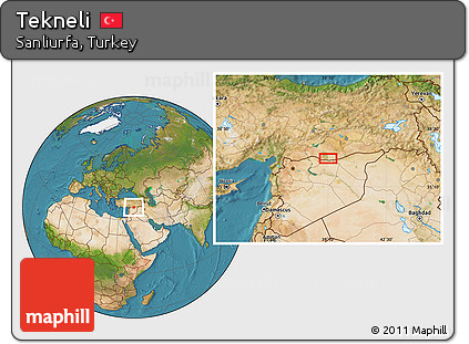 Satellite Location Map of Tekneli