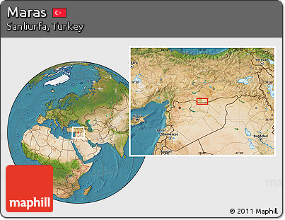Satellite Location Map of Maras
