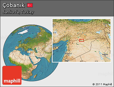 Satellite Location Map of Çobanik