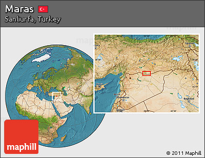 Satellite Location Map of Maras