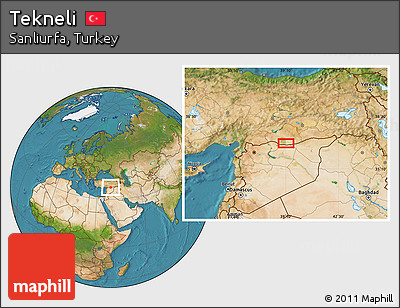 Satellite Location Map of Tekneli