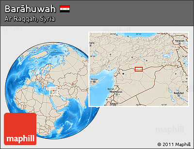 Shaded Relief Location Map of Barāhuwah