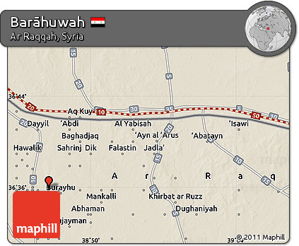 Shaded Relief Map of Barāhuwah