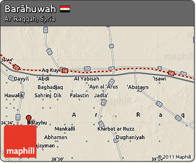 Shaded Relief Map of Barāhuwah