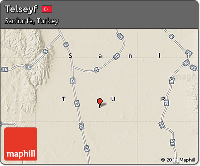 Shaded Relief Map of Telseyf