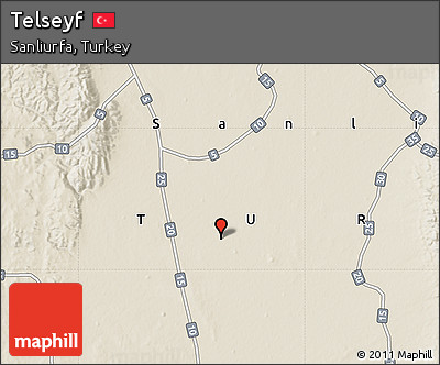 Shaded Relief Map of Telseyf