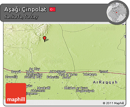 Physical Panoramic Map of Aşağı Çinpolat