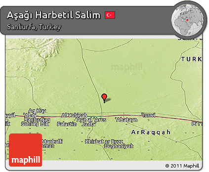 Physical Panoramic Map of Aşağı Harbetil Salim