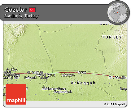Physical Panoramic Map of Gözeler