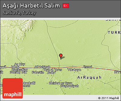 Physical Panoramic Map of Aşağı Harbetil Salim