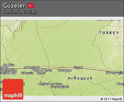 Physical Panoramic Map of Gözeler
