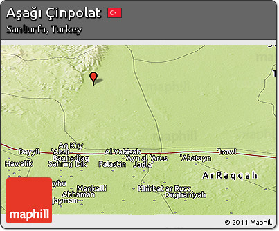 Physical Panoramic Map of Aşağı Çinpolat