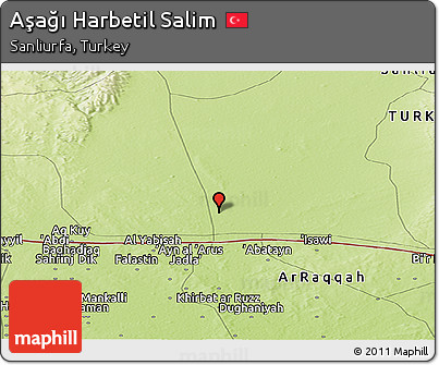 Physical Panoramic Map of Aşağı Harbetil Salim