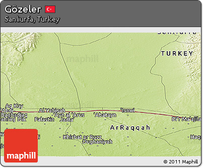 Physical Panoramic Map of Gözeler