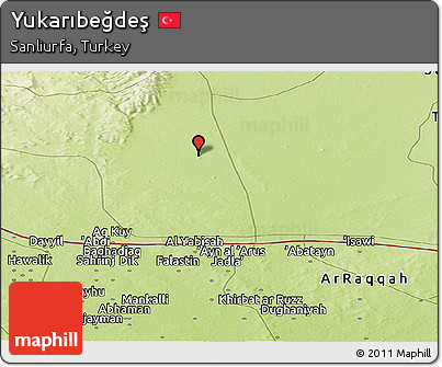 Physical Panoramic Map of Yukarıbeğdeş