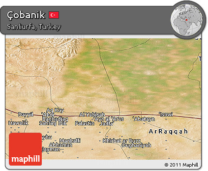 Satellite Panoramic Map of Çobanik