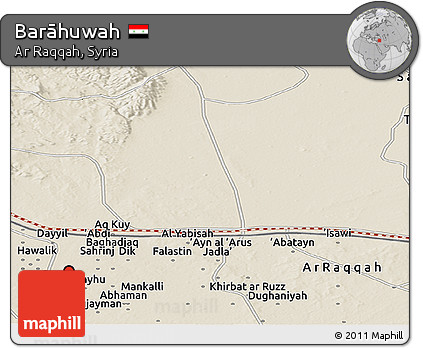 Shaded Relief Panoramic Map of Barāhuwah