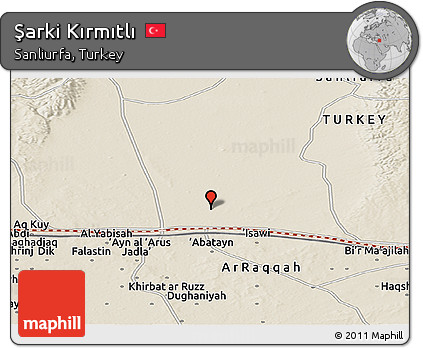 Shaded Relief Panoramic Map of Şarki Kırmıtlı