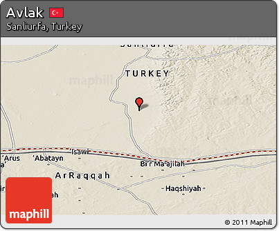 Shaded Relief Panoramic Map of Avlak