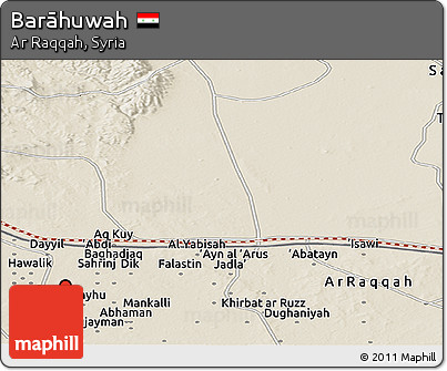 Shaded Relief Panoramic Map of Barāhuwah
